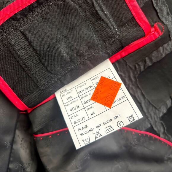 BARABAS Black Caged Rhinestone Diamond Men’s Blazer Jacket Slim Fit Sz 40/Medium - Picture 9 of 12